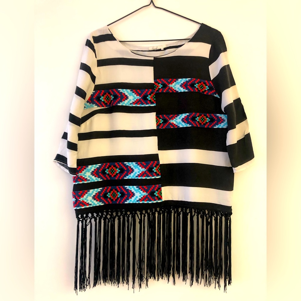 Floreat Embroidered + Tassle Blouse